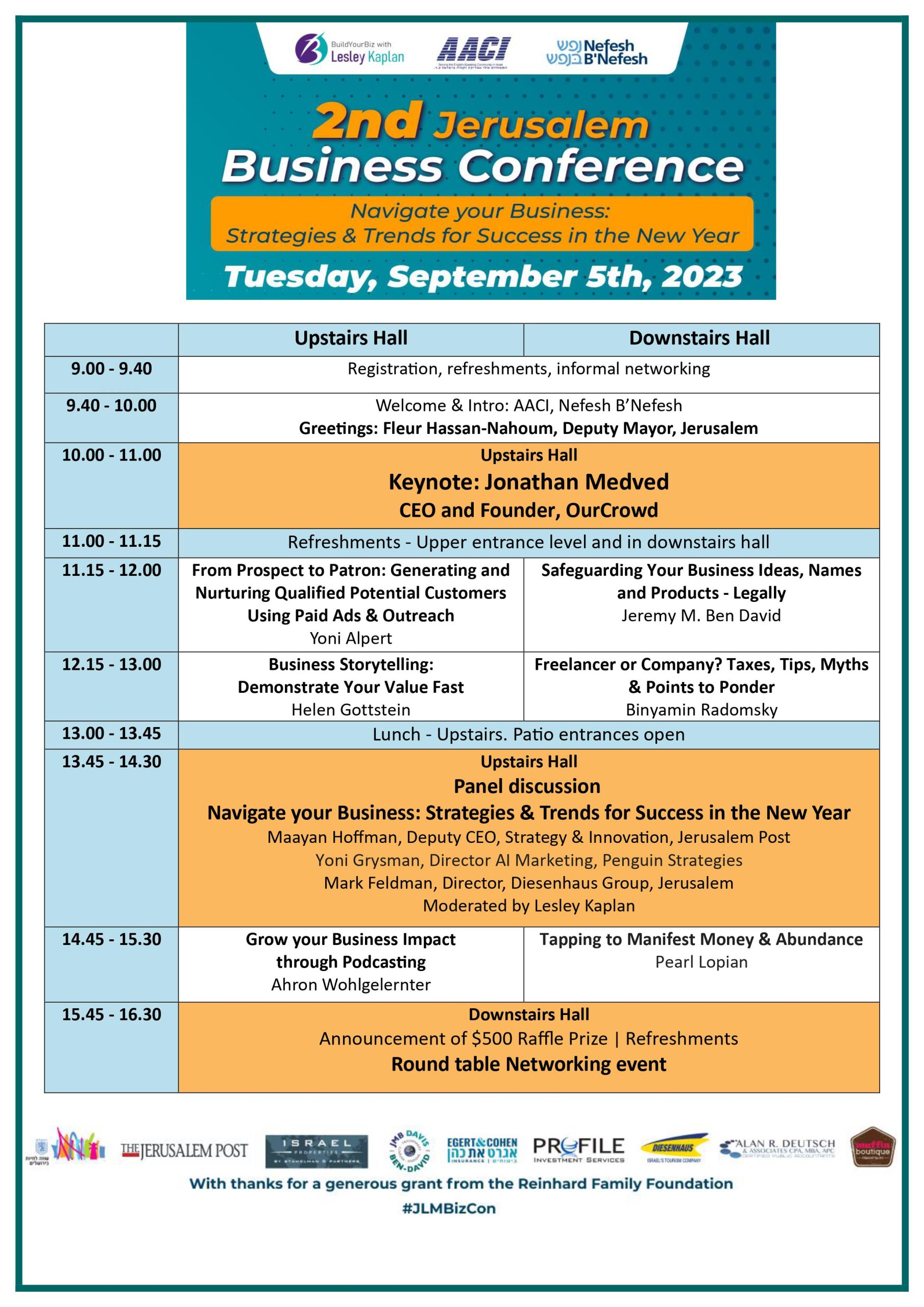 Conference Schedule & Speakers AACI